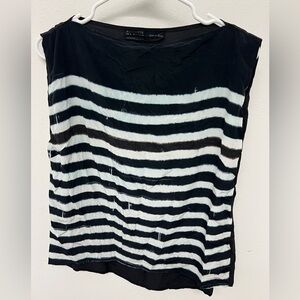 All Saints sleeveless top blouse striped size 2